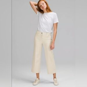 lululemon City Sleek 5 Pocket Wide Leg Hi-Rise 7/8  Lengh Cropped pant Sz 28 Y2K